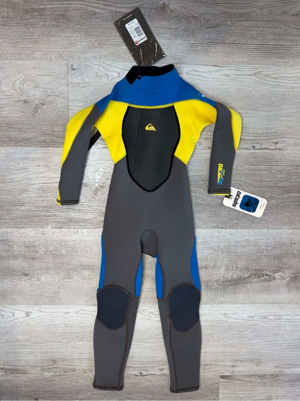 Quiksilver Kids Syncro 3/2 mm Back-Zip Full Body Wetsuit Size 4 NWT